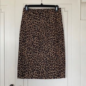 JCrew Leopard Print Pencil Skirt